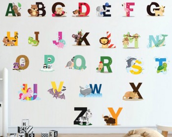 Alphabet Letters with Animals Wall Decal  Nursery Sticker